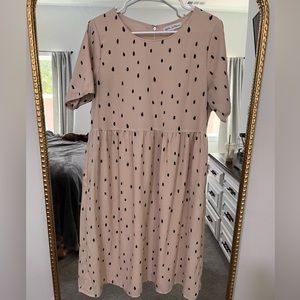Cream Dot Dress- L